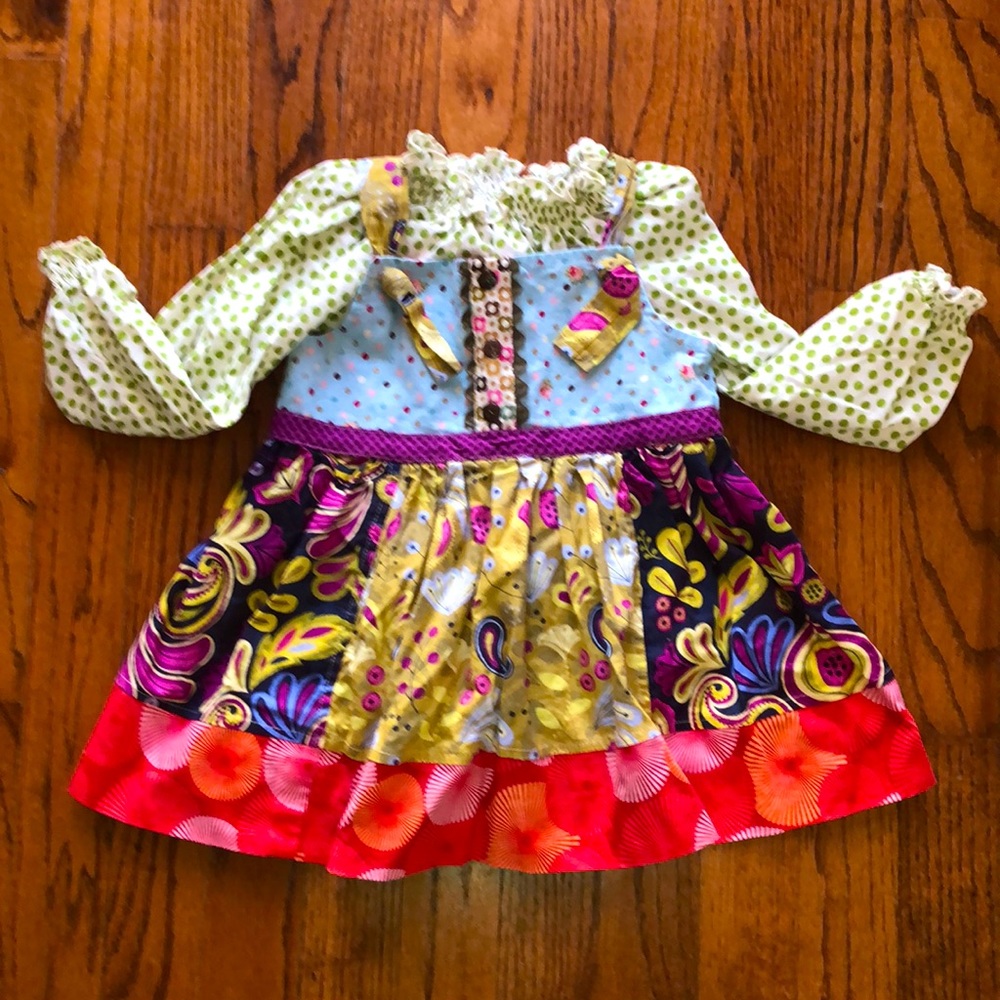 Girls dress with long sleeve top set